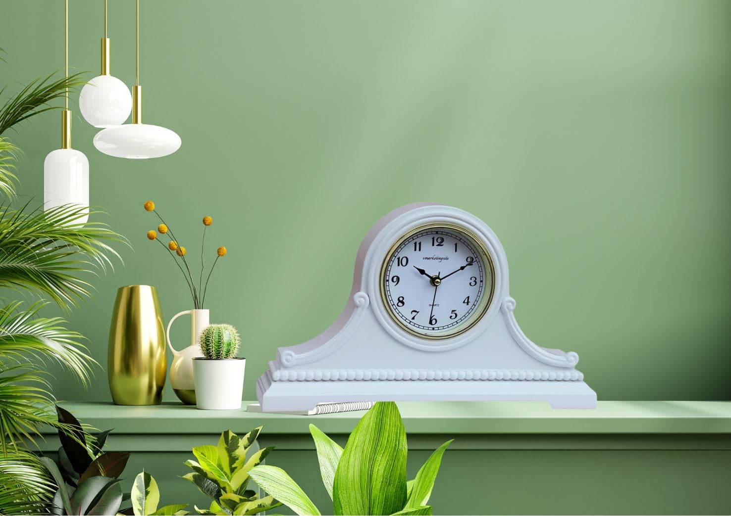 Vmarketingsite Mantel Clocks, Battery Operated, Silent Wood Table Clock  with Westminster Chimes On The Hour, Solid Wooden Shelf Chiming Mantle  Clock, ...