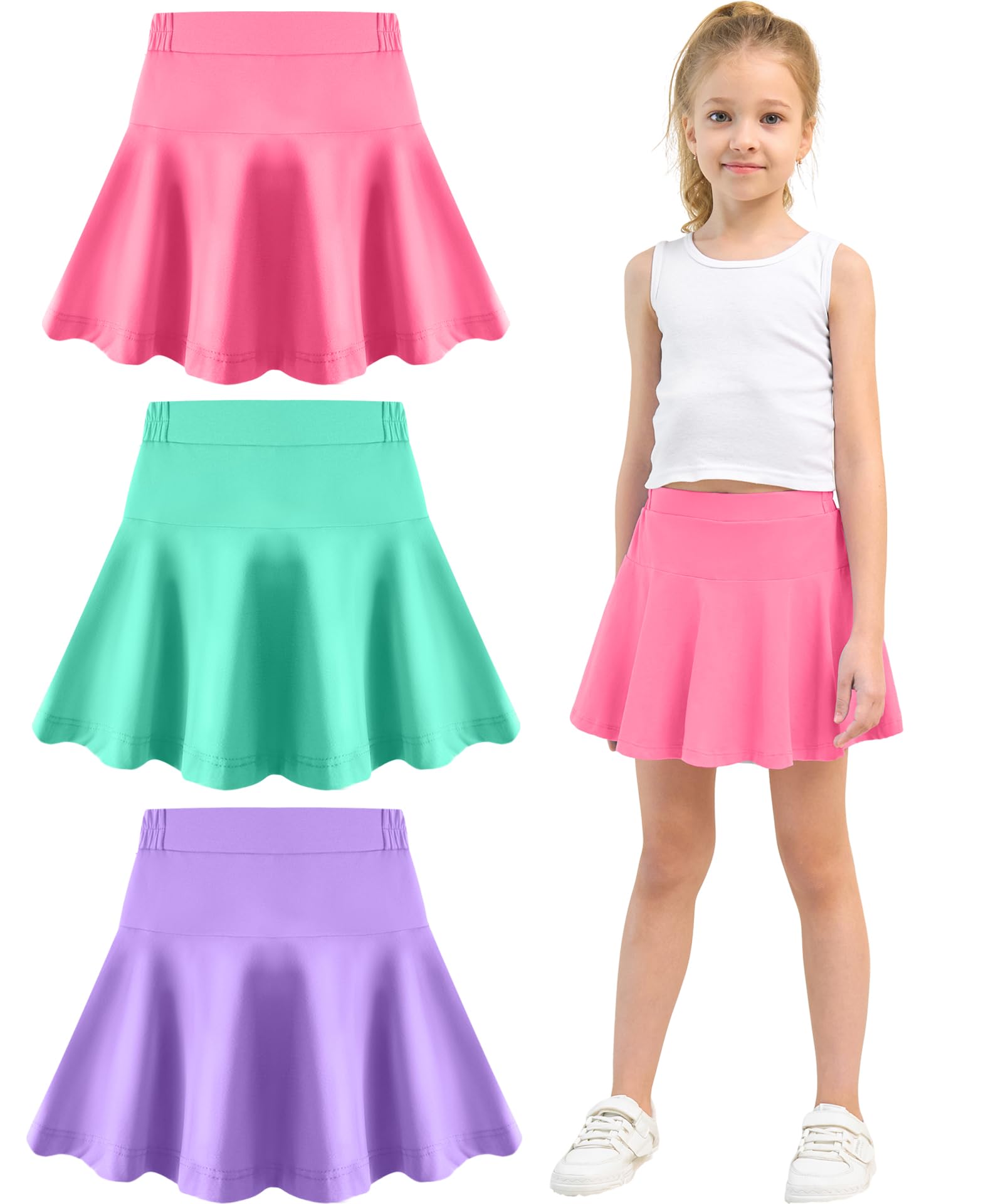 Toddler Skirt Little Girls Athletic Uniform Skorts Golf Outfit Cheer Tennis Skirts with Shorts