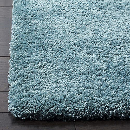 Image of Sky Microfiber Plush Shaggy Carpet 7x7 Feet Square Designed with Soft Dense Fibers, Anti Skid Backing and Handwoven Comfort for Bedrooms, Living Rooms and Home Spaces