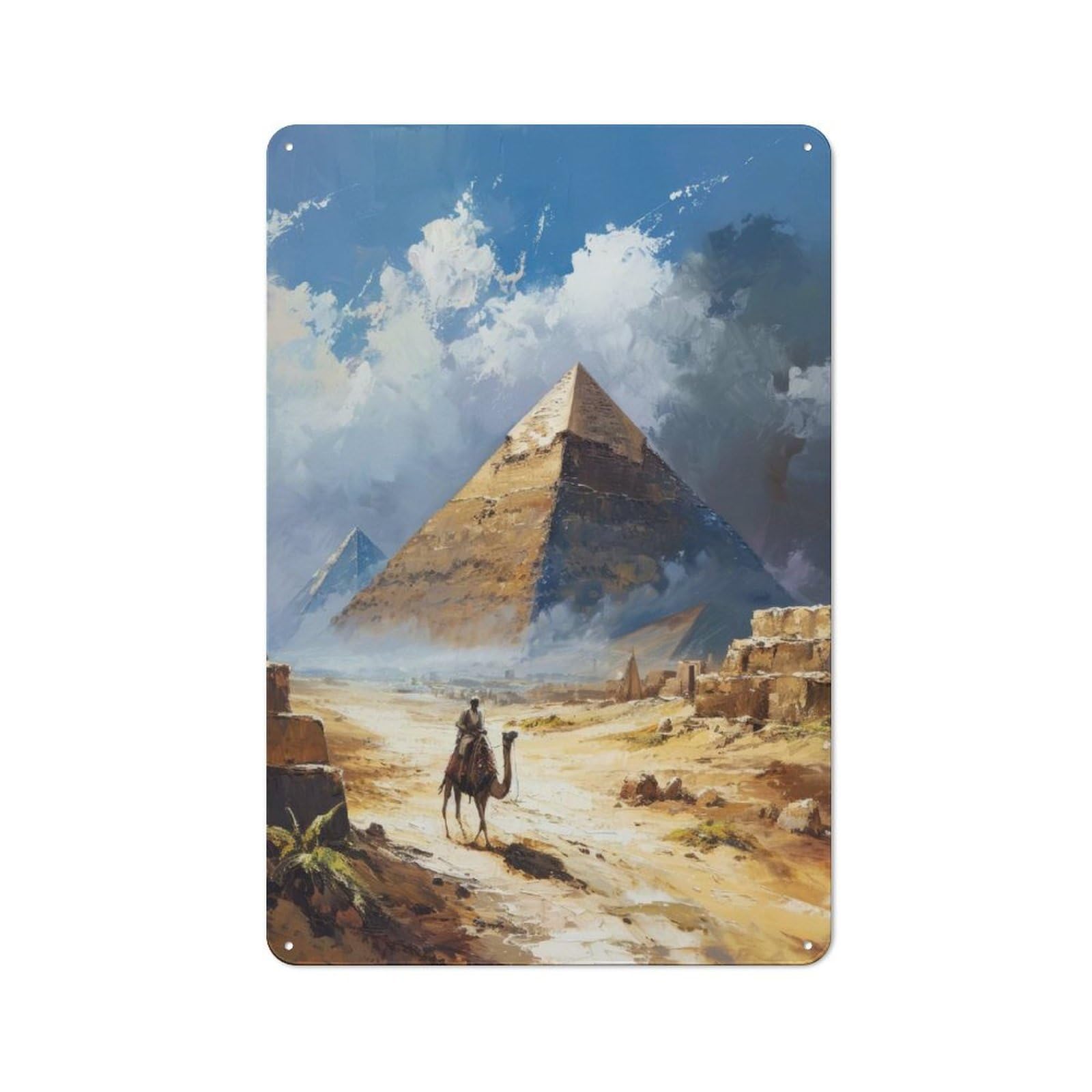 Junmoney Style-11 Garage Style Metal Wall Sign 30X20cm Featuring Desert Trek Egypt, Garage Wall Decor For Garage, Hobby Room, Office Or Man Cave