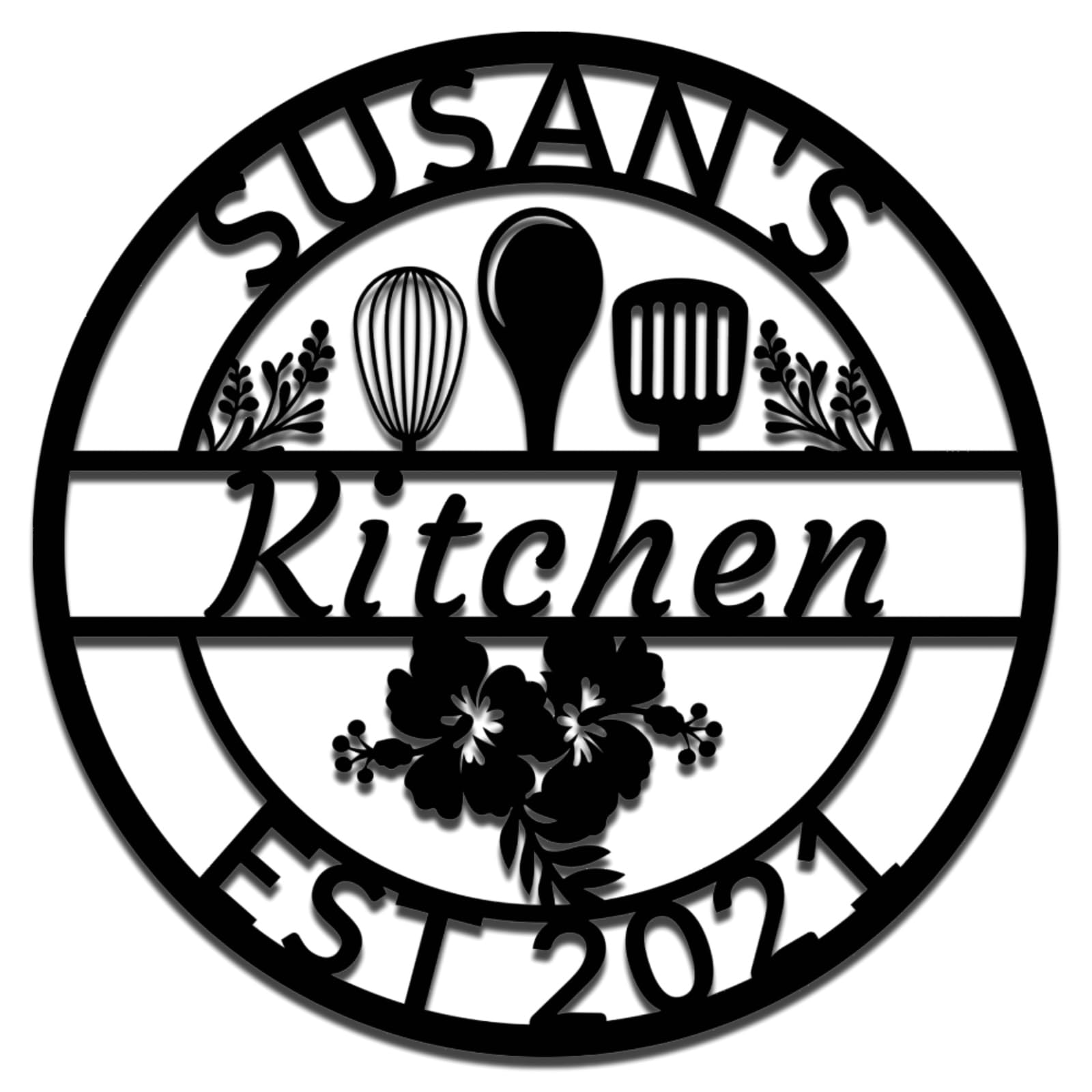 Met5kdm Style-1 Personalized Metal Kitchen Sign,Custom Name Wall Art,Kitchen Restaurant Hanging Decor,Housewarming Gift,Gift For Chef,Grandma,Mom Style 1