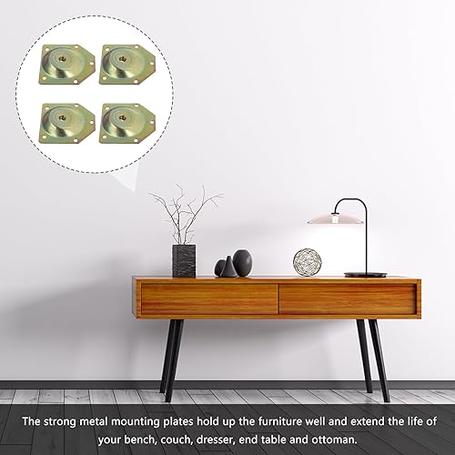 Miniatura 4 de Uonlytech Junta para patas de mesa de sofá, 4 piezas, retenedores de muebles, patas de mesa, patas en ángulo, placa de fijación de muebles, hardware