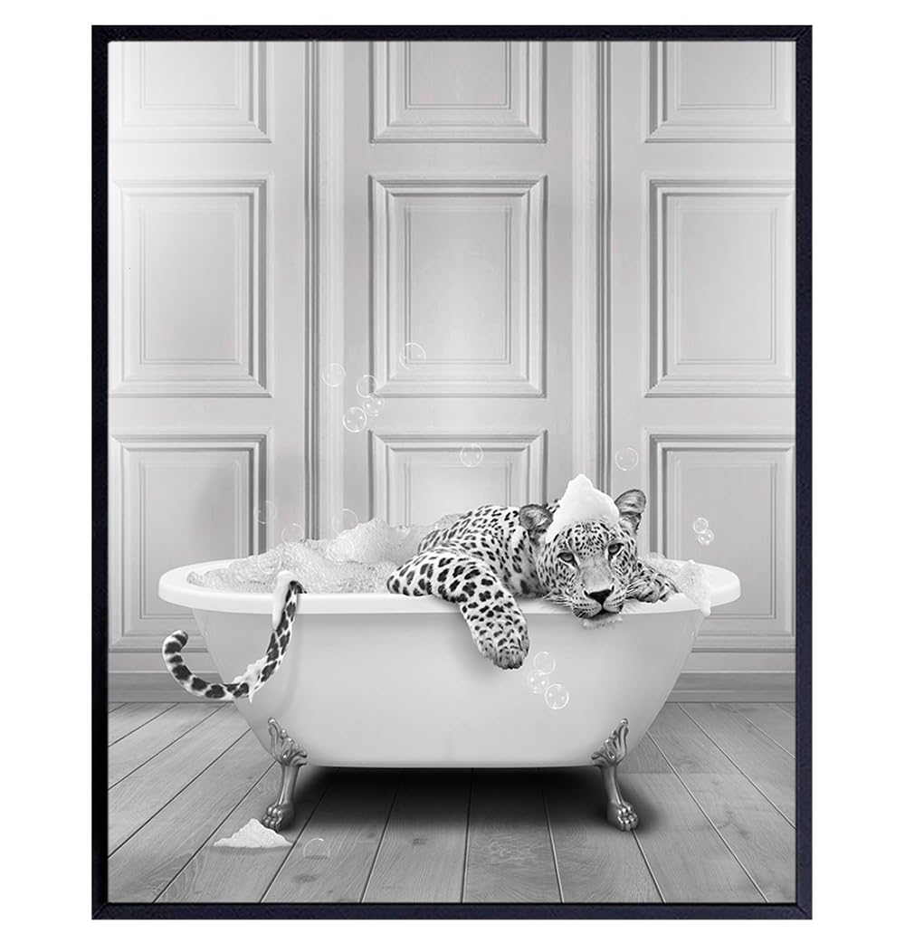 Leopard Print Bathroom Wall Art & Decor Big cat Small
