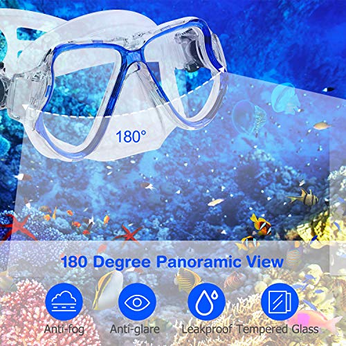 image for SKL Kids Snorkel Set Dry Top Snorkel Mask Snorkeling Gear Anti-Fog Ant