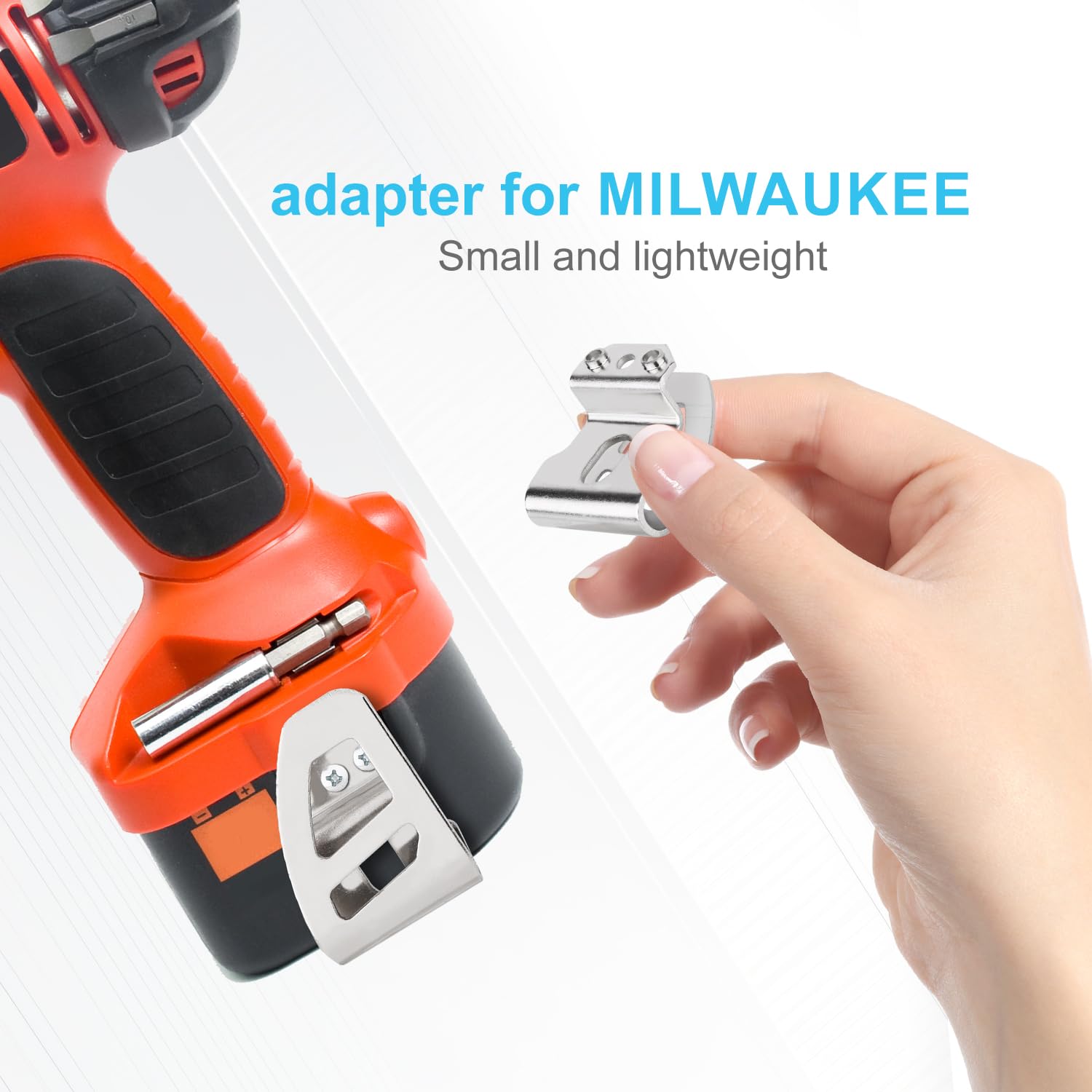 8pcs Drill Clips for Tool Belt, Premium Metal Drill Belt Clip with Screws Strong Fatigue Resistance Packout Accessories for Walls Compatible with Milwaukee Electric Drills - Image 3