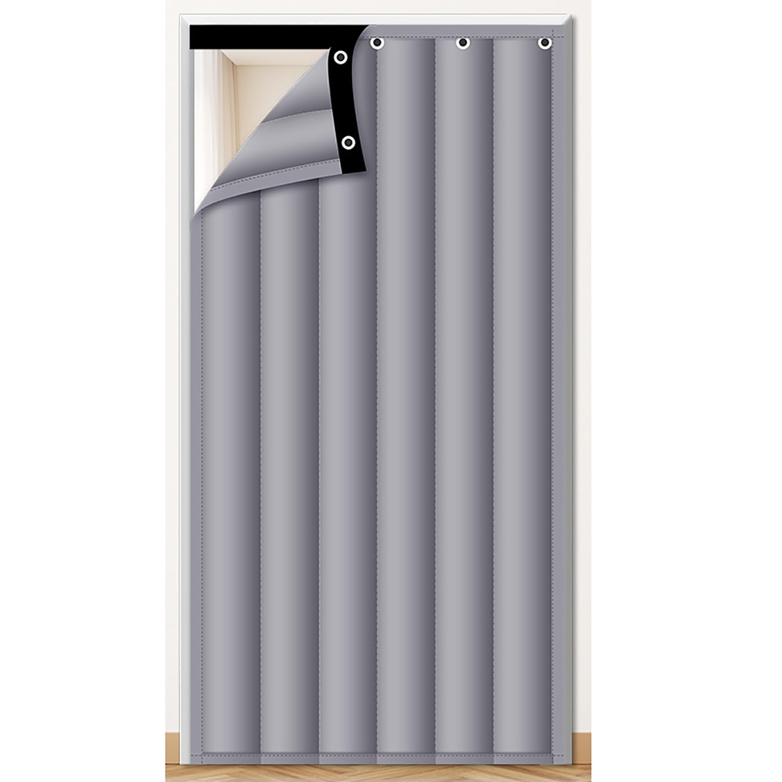 VFDVSWZSA door curtain, Soundproof, Wear-resistant, Heat-insulating and Warm, Suitable for Home and Commercial Use(Gray,80 * 220cm/31.5 * 86.6in)