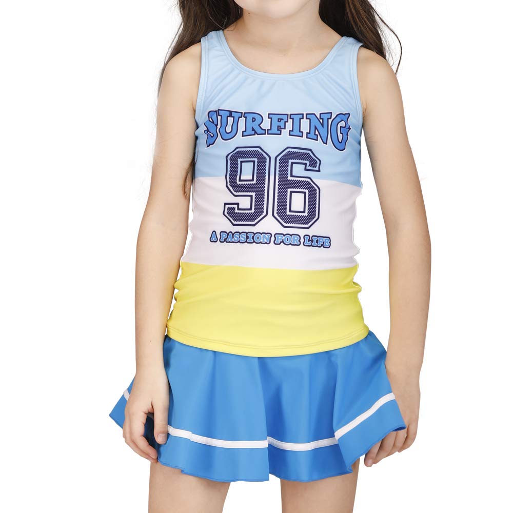 Karrack Girls Tow Piece Rash Guard Swimsuit Kid Water Sport Short Swimsuit UPF 50+ Sun Protection Bathing Suits