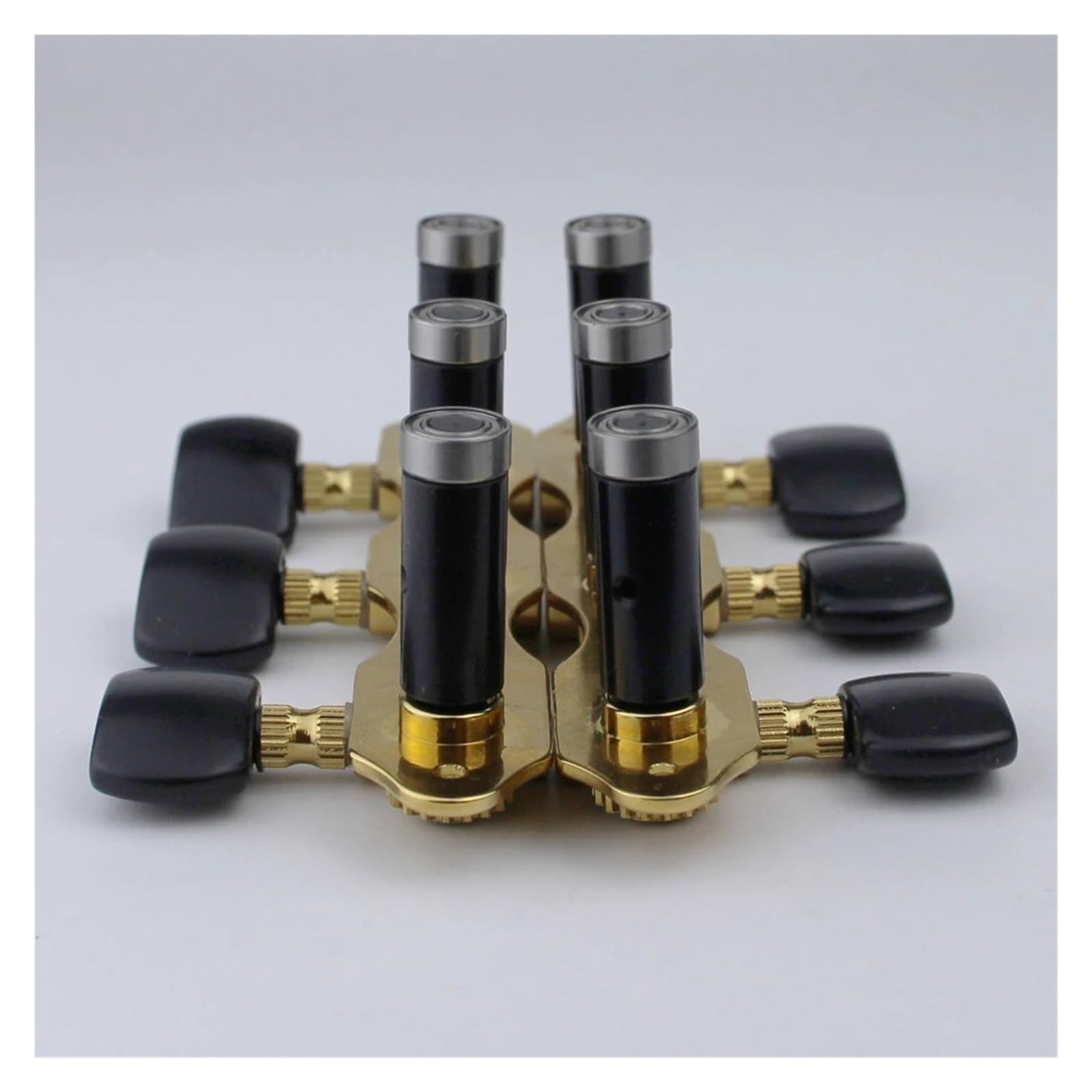 Afinador de guitarra clásica Teclas de afinación de guitarra clásica acústica Clavijas de acero Clavijas de máquina Negro(Gold)
