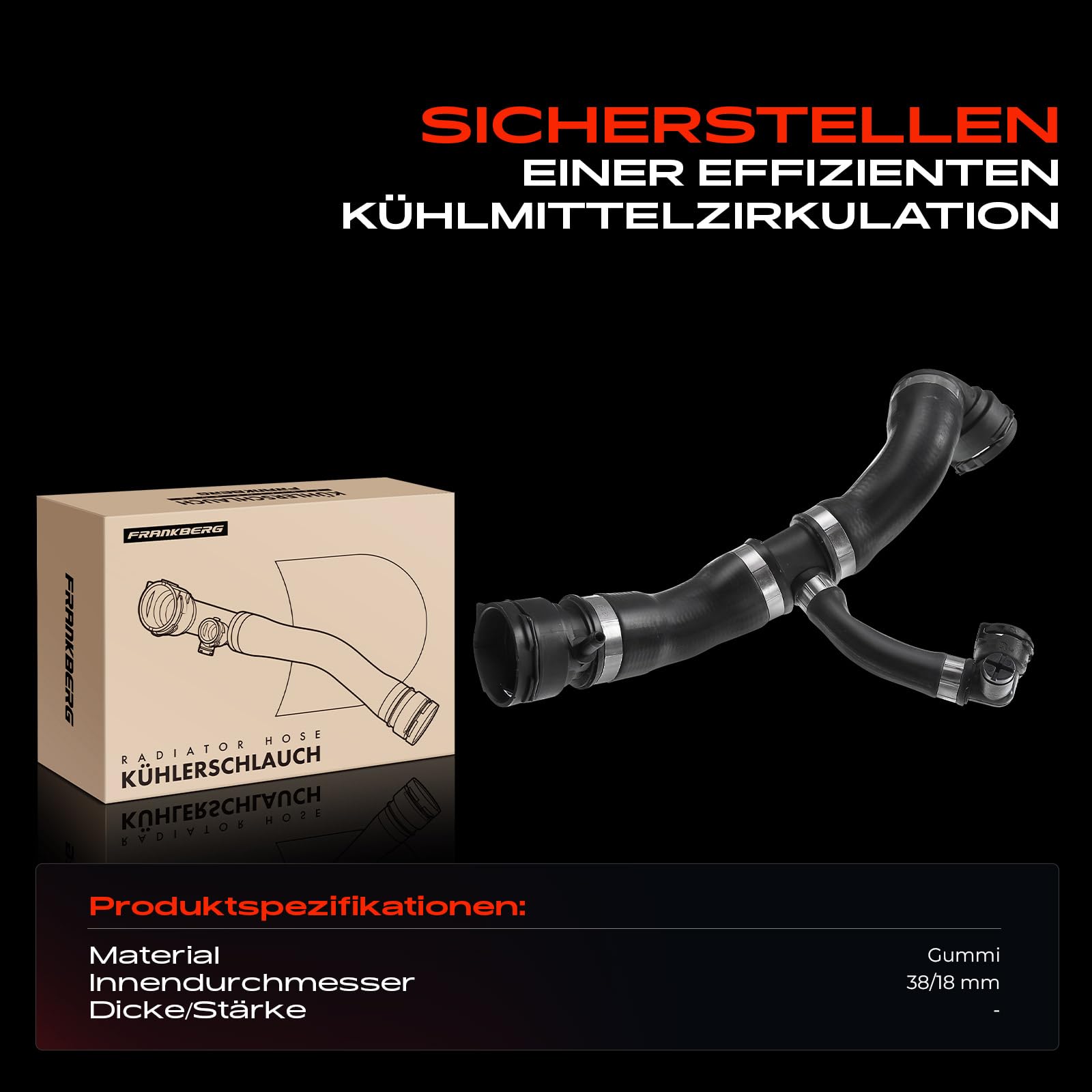 Frankberg Kühlerschlauch Kühlwasserschlauch Links Oben Kompatibel mit 1er E81 116i 1.6L 2007-2011 1er E81 120i 2.0L 2006-2011 1er E87 118i 2.0L 2004-2011 Replace# 17127525023