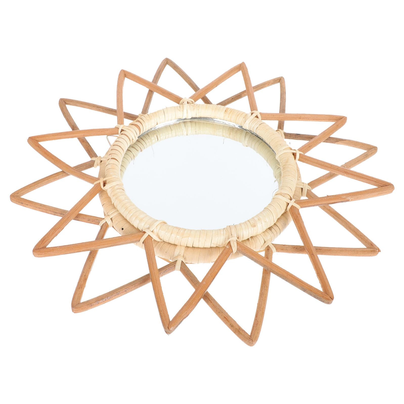 Miroir rotin étoile rétro, cadre poétique naturel pour chambre
