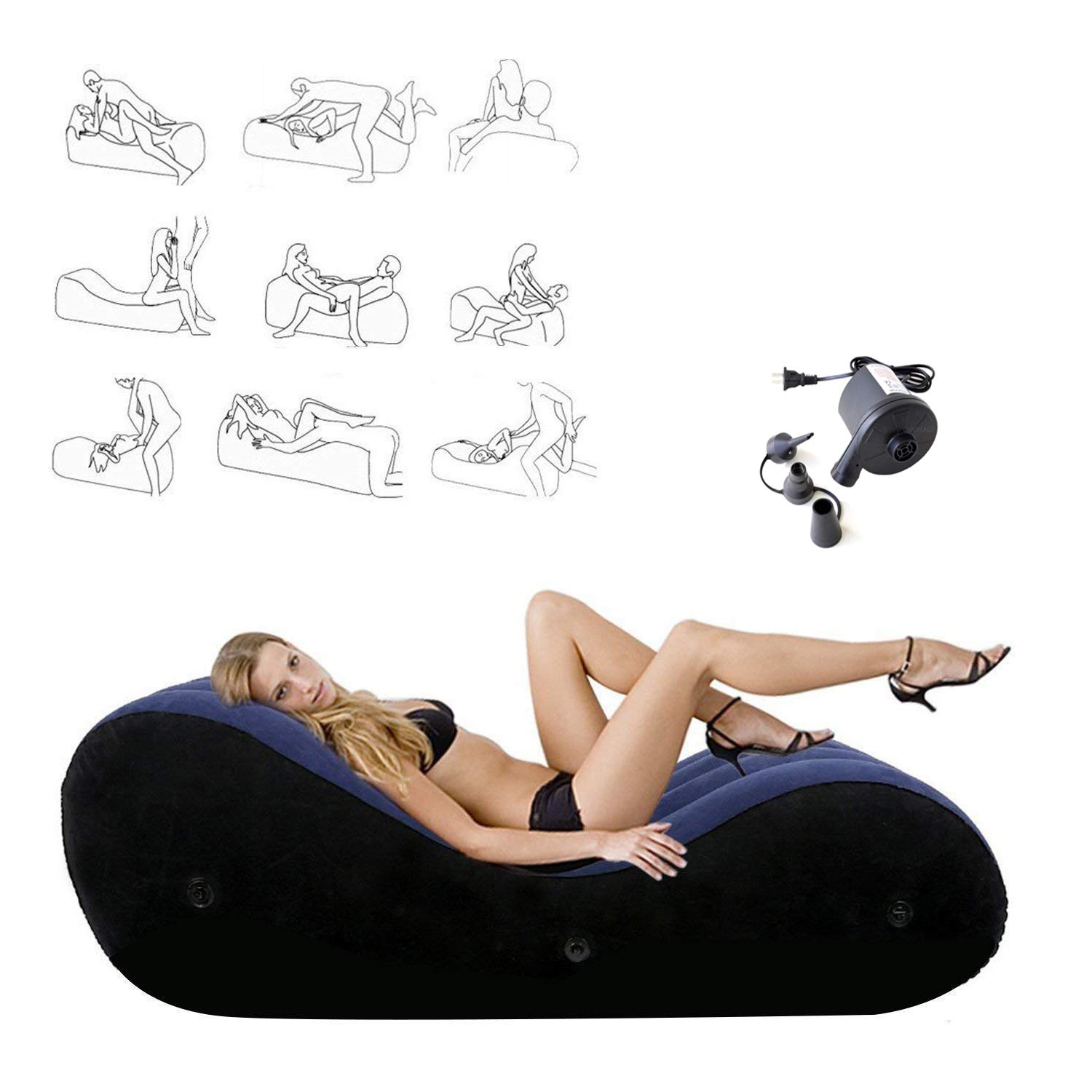 Zooma Sex Bett Aufblasbare Kissen Stuhl Sofa, Mehrzweck Aufblasbares Sex Lendenkissen, Sex Kissen Aufblasbar Sofa mit Elektrischer Pumpe, Bondage Sexmöbel Erotik SM Sex-Spielzeug für Paare