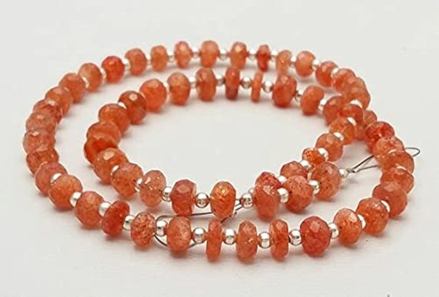 Sunstone beads de 4.5 à 5 mm LKBEADS, rondelles facettées en pierre de soleil scintillante