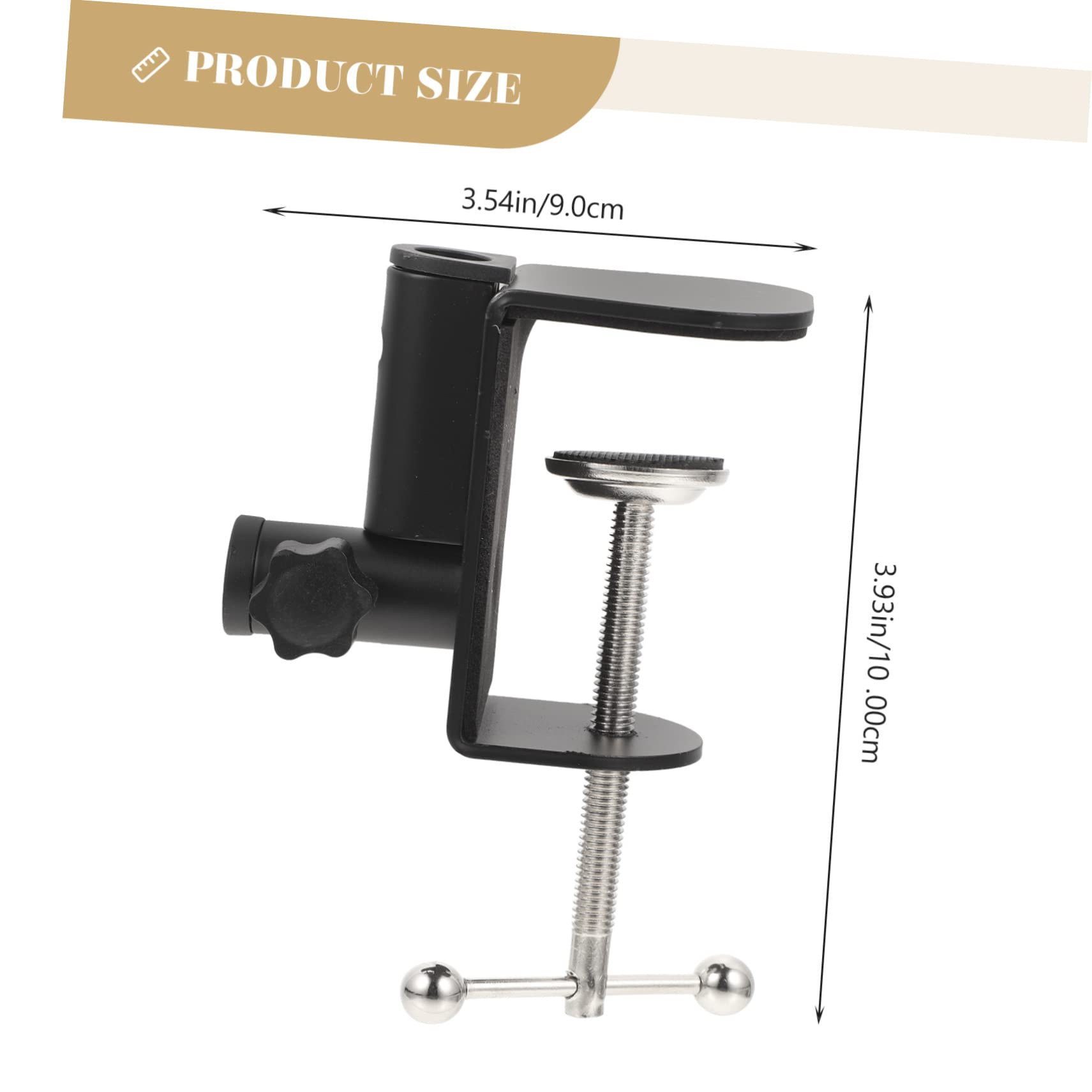 HANABASS Table Mount Clamp for 2-piece Desk Lamp Microphone Stand Strong Metal Holder Non-slip Design for Office