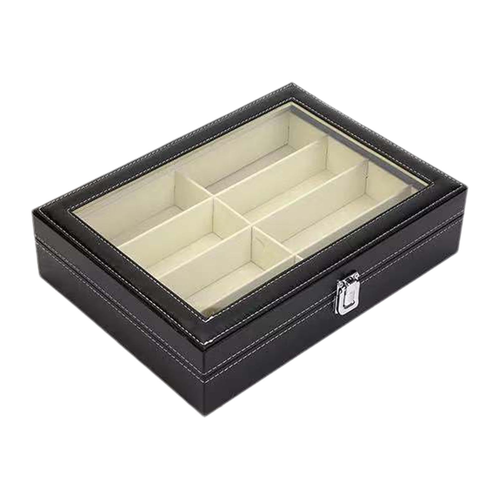 Display Case Jewelry Collection Case Storage Organizer Showcase Glasses Case 8 Grids|Health & Beauty | Vision Care | Eyeglass Cases-image-41