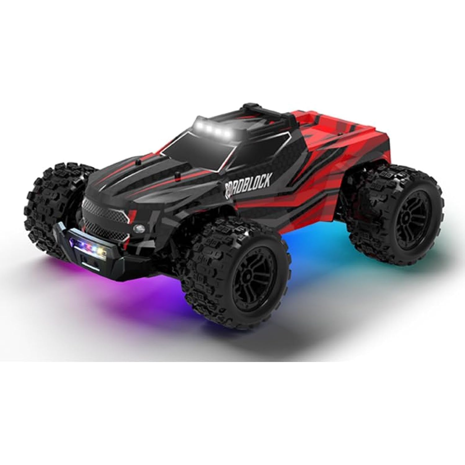 Hyper Pro 2.4G Remote control Car for Kids, Stunt RC Cars With LED Colorful Lights & Rechargeable Toy Vehicles for Preschooler, High Speed Monster Racing cars for Kids 4+ Years Boy Girl (Red)