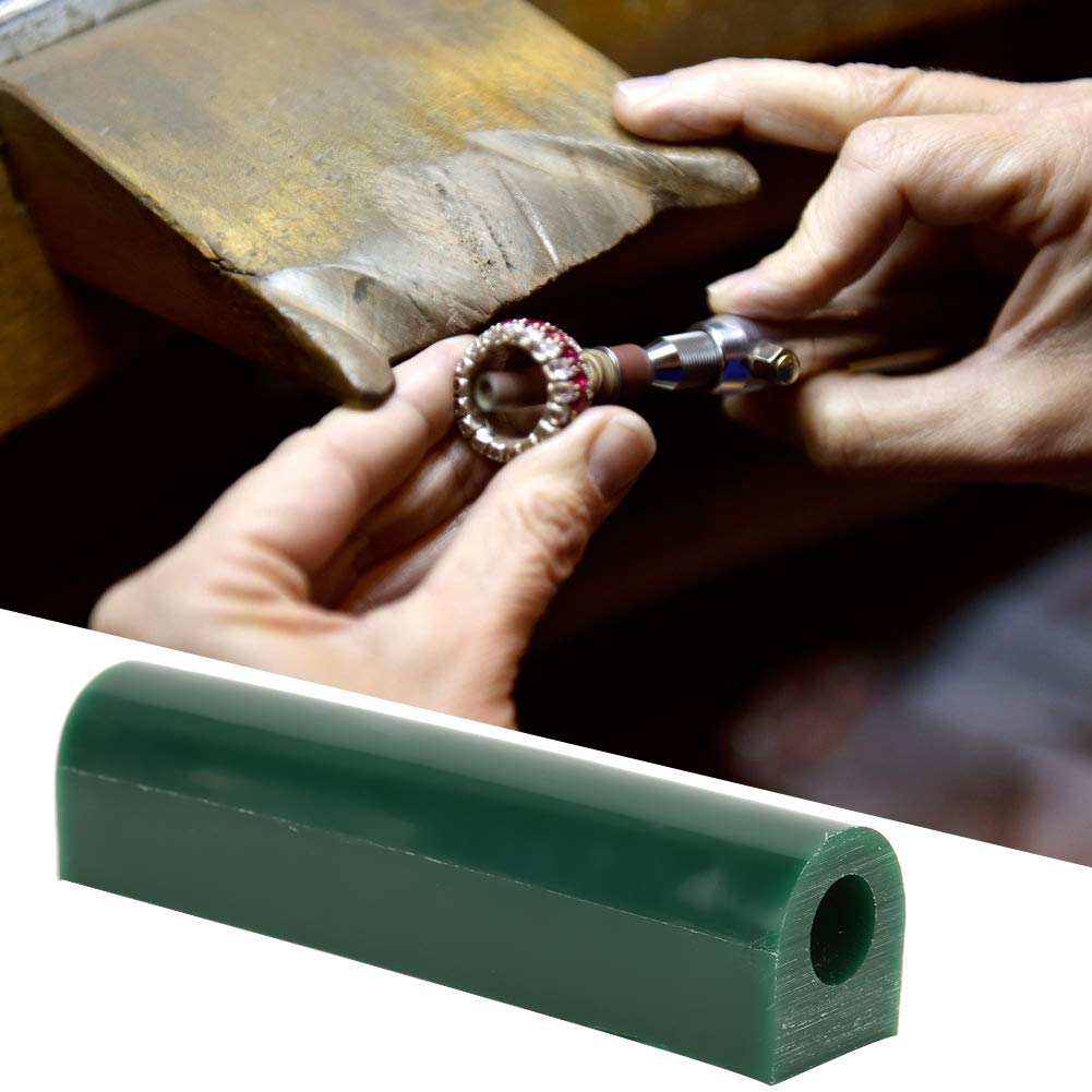 Jewelry Wax Hole Tube Moulding Carving Wax Hoop Casting Mildew and Round Jewelry Hoop Casting Mildew Kit, Jewelry Hoop Tool Green Carving Wax Tube, for Making Rings Mildew Round Wax Tube