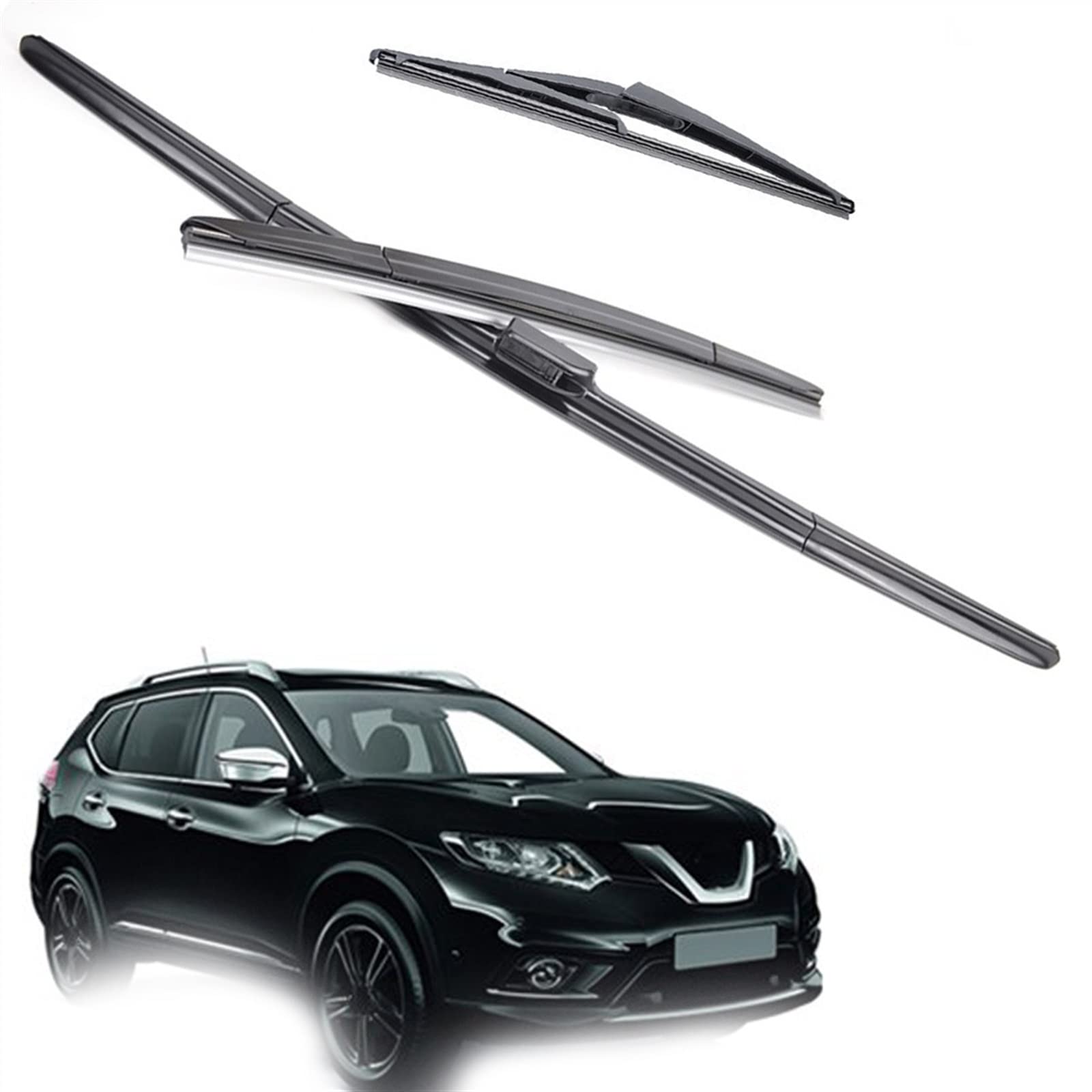 Tergicristalli per Nissan per X-Trail T32 per Rogue MK2 2013 2014 2015 2016 2017 2018 2019 Kit spazzole tergicristallo Anteriori e Posteriori per finestrini Auto 26'17'12'