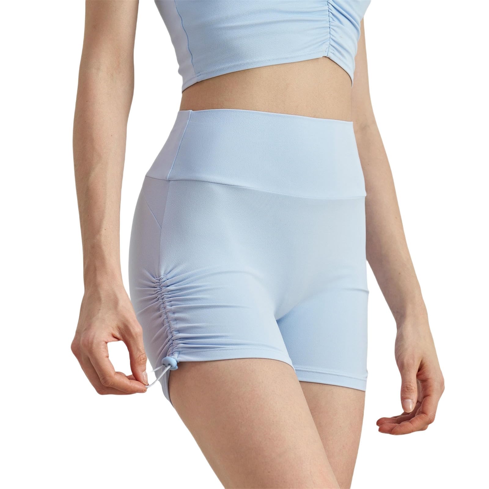 Shorts Donna Pantaloni da Tre Quarti Estivi Yoga Pantaloncini Sportivi Fitness Donne-blu-10