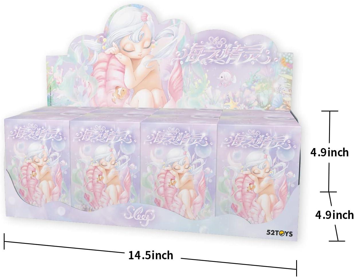 52TOYS Sleep Sea Elves Series Blind Box 1PC Action Figure Collectible Toy Desktop Decoration 3.3 Inch Gift for Birthday Party Holiday