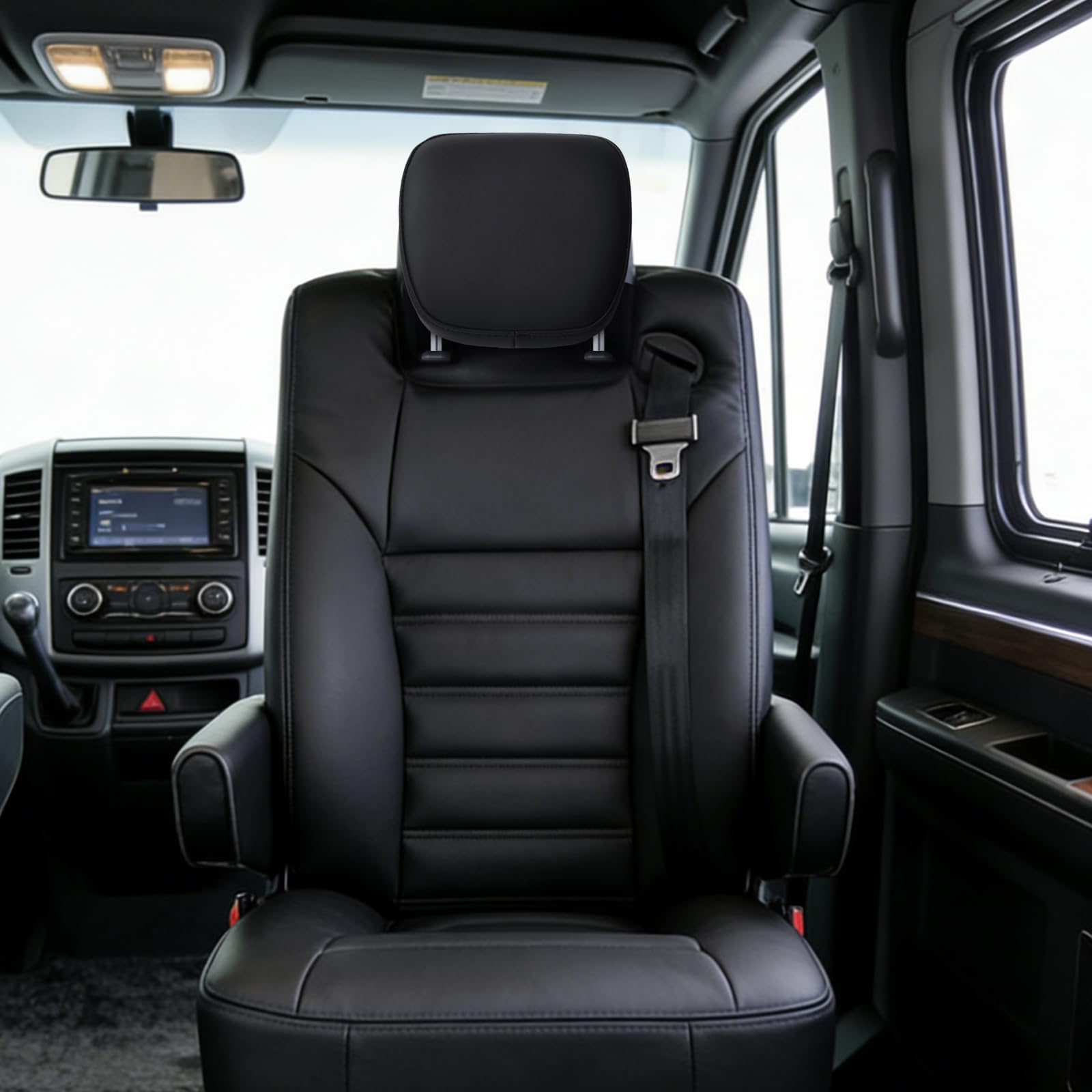 Poggiatesta auto con tubi da 15,9 cm, supporto per collo in memory foam senza oscillazioni, ammortizzatore per riparazione interna del veicolo, supporto stabile per furgone e camper