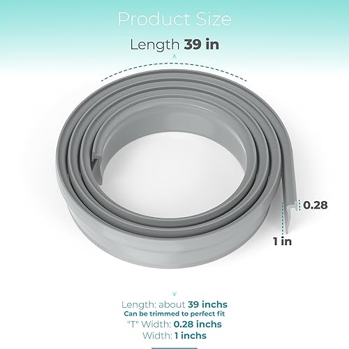 Miniatura 9 de Shuisen Puerta de ducha en T Drip Sweep en ángulo de vinilo transparente enmarcado barrido de 36 pulgadas de largo ajuste para puertas batientes o