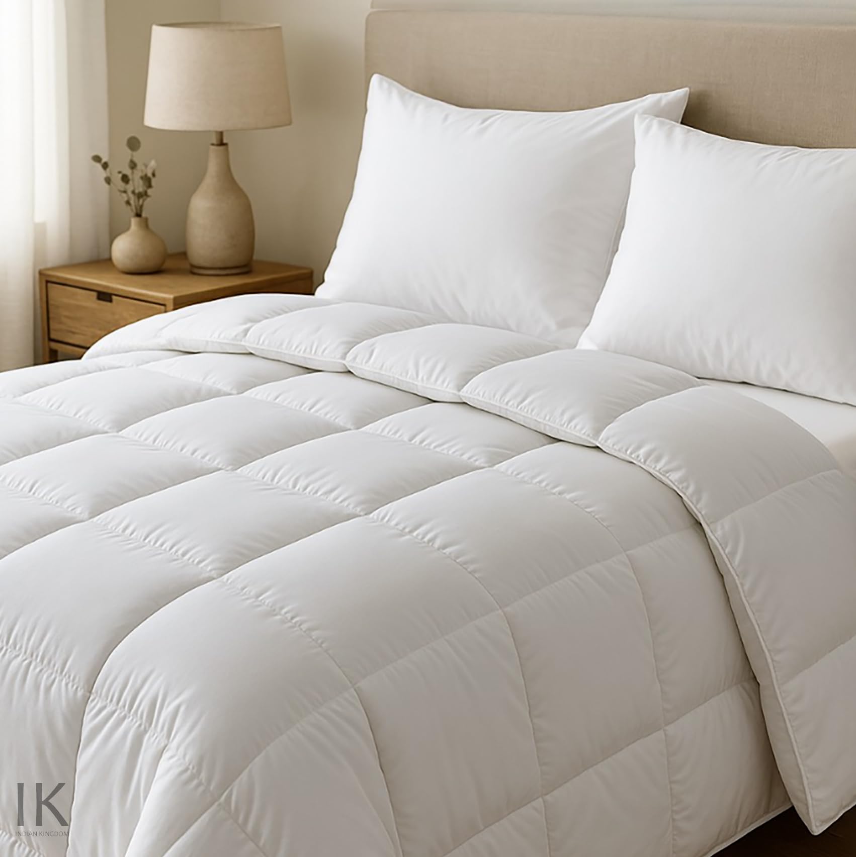 Pure White Hotel Collection Soft Luxurious Comforter (Dohar) Quilt Full/Queen Size (88x88) 1-Piece Comforter 400-TC 450 GSM Fill Power 100% Egyptian-Cotton Hypo-allergenic Comforter-picture-25