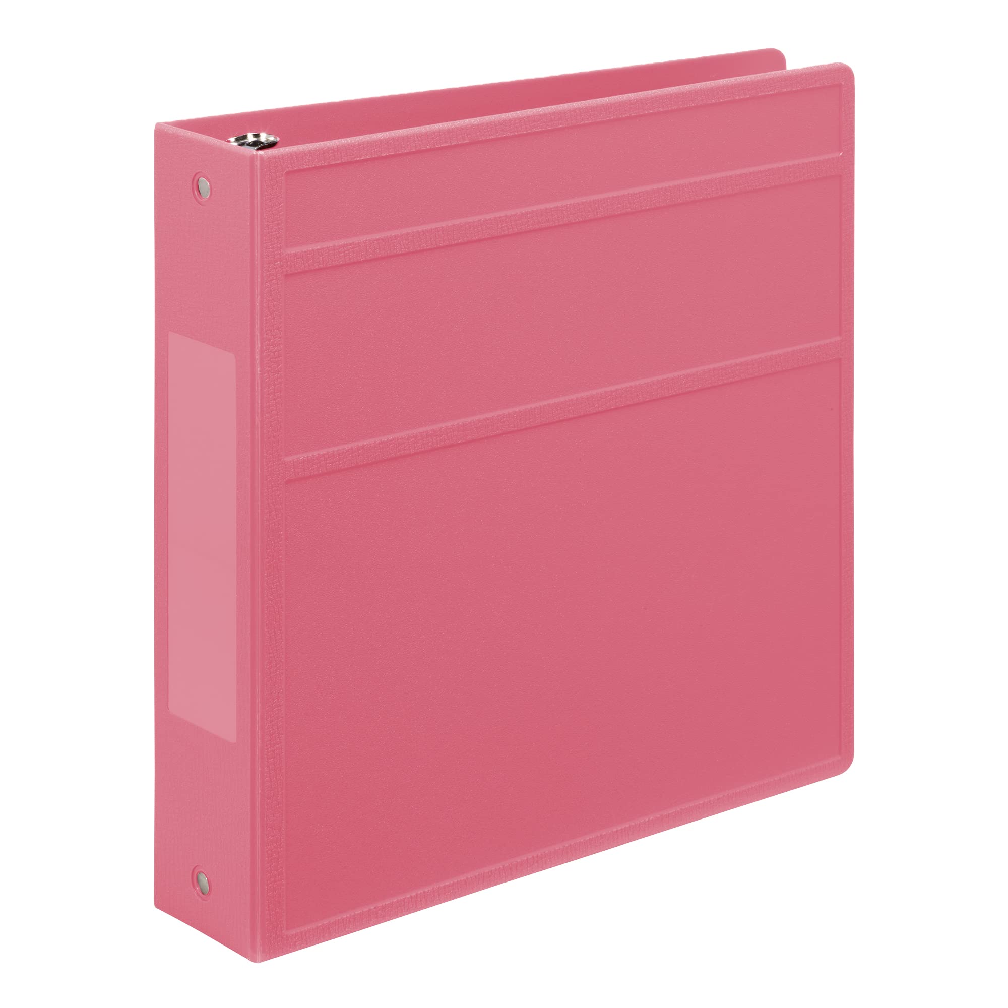 Carstens Raccoglitore a 3 anelli per impieghi gravosi da 2 pollici, apertura laterale, rosa bubblegum