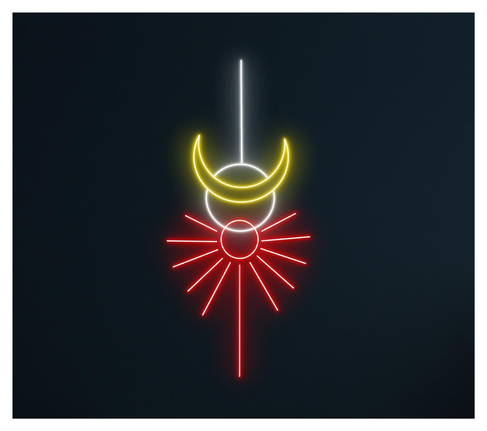 RONGCH Hanging Art Signs Sun Moon Neon Sign LED Light Dimmable for Bedroom Party Club Bar Birthday Room Wall Art Decor 45cm