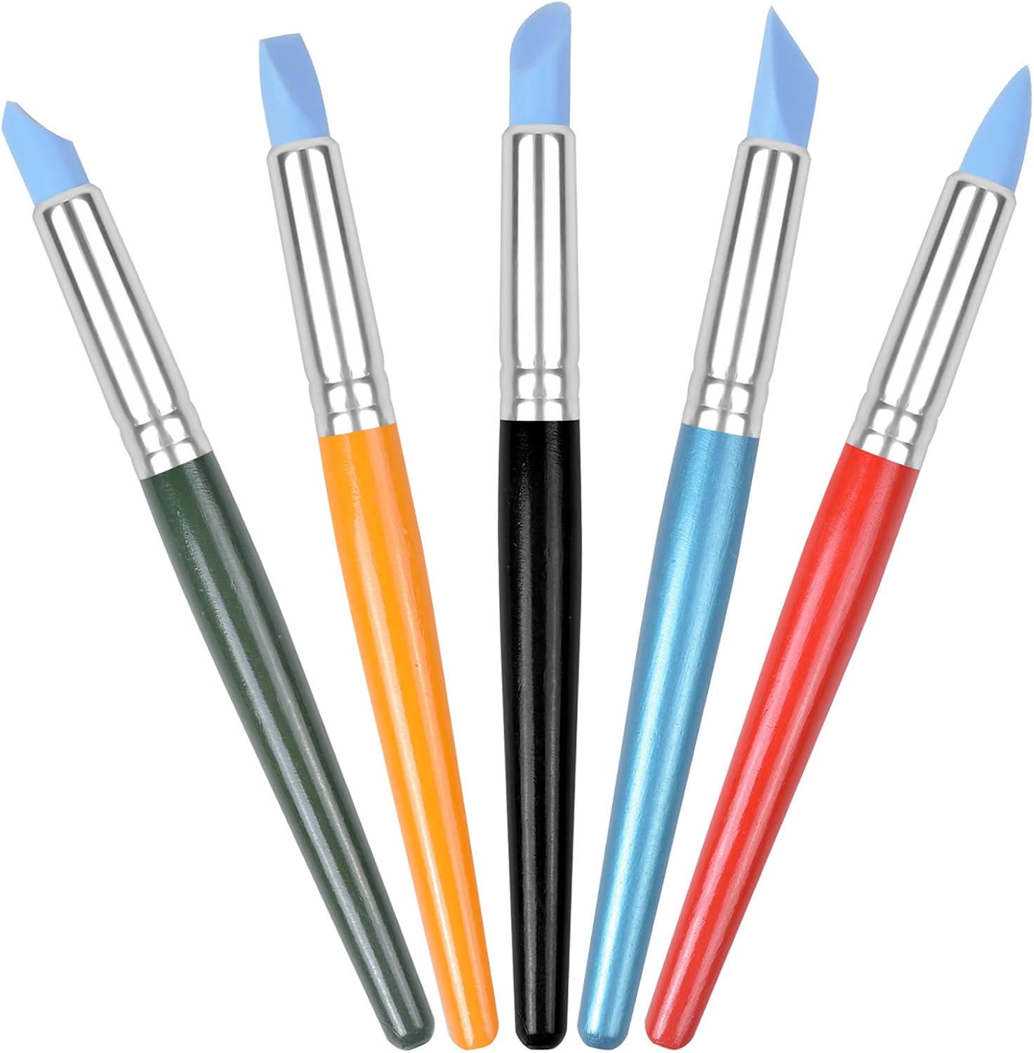 5 Piezas Herramientas de Tallado de CeráMica, Cepillos para CeráMica de Escultura, Moldeadores de Color de Silicona Herramientas, Punta de Goma Pinturas de Cepillos para Arcilla Modelado de PolíMeros