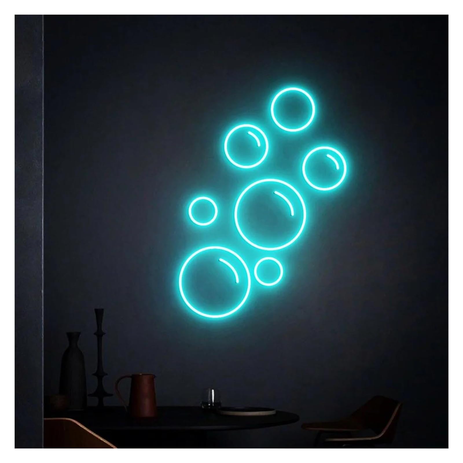 LEMST Signs Lamp Bubbles Neon Sign USB Powered Adjustable Brightness Bubbles Neon Lights for Club Wall Decor 28cmx38cm(C)
