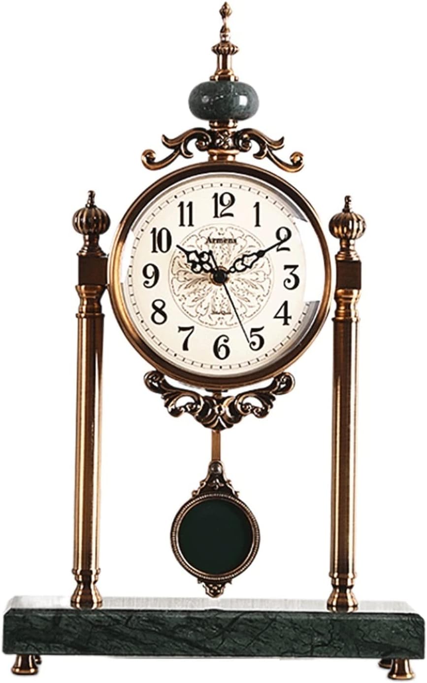 Mantle Clock Clock Table Clock Ornaments Living Room Fashion Desktop Retro Clock Large Mute Home Personality Table Clock Desk Clock Vintage Mantel Clock (Color : B)