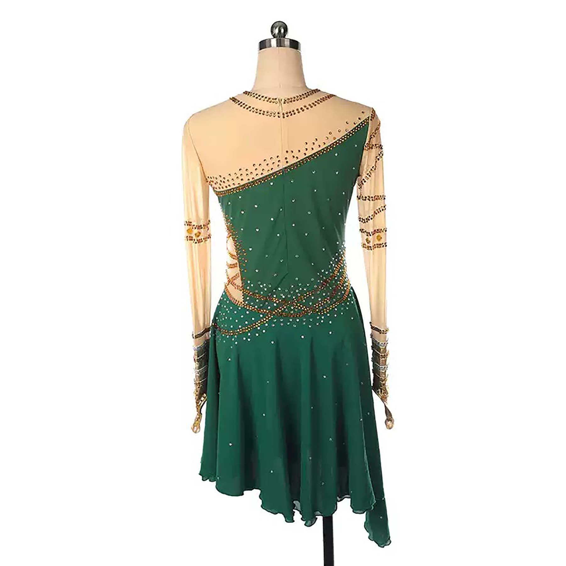 Vestido de Danza Latina para Mujer con Cristales Falda de Salón Salsa Tango Vestido de Patinaje Artístico