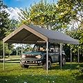 10 x 20 FT Heavy Duty Carport, All-Weather Car Canopy Shelter with Reinforced Steel Frame, Portable Garage Tent for SUV, Truck, Boat & Outdoor Events, UV Resistant Waterproof Cover, Gray