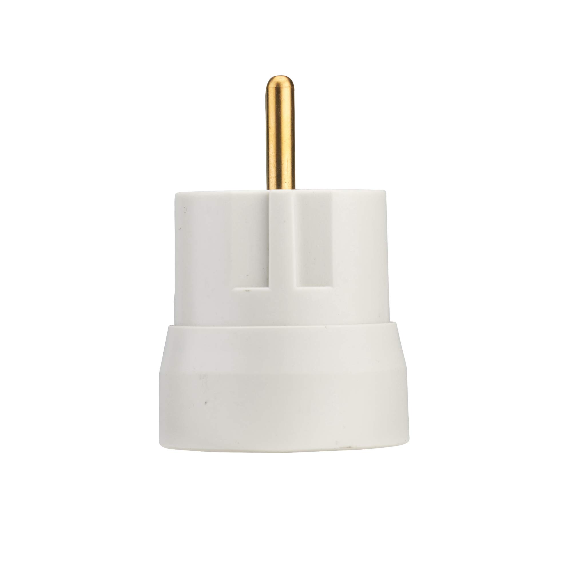 DEBFLEX - Adaptateur France/Allemagne - Adaptateur de Voyage 2P+T 10/16A - Pour Brancher Fiche Française sur Prise Allemande - Blanc