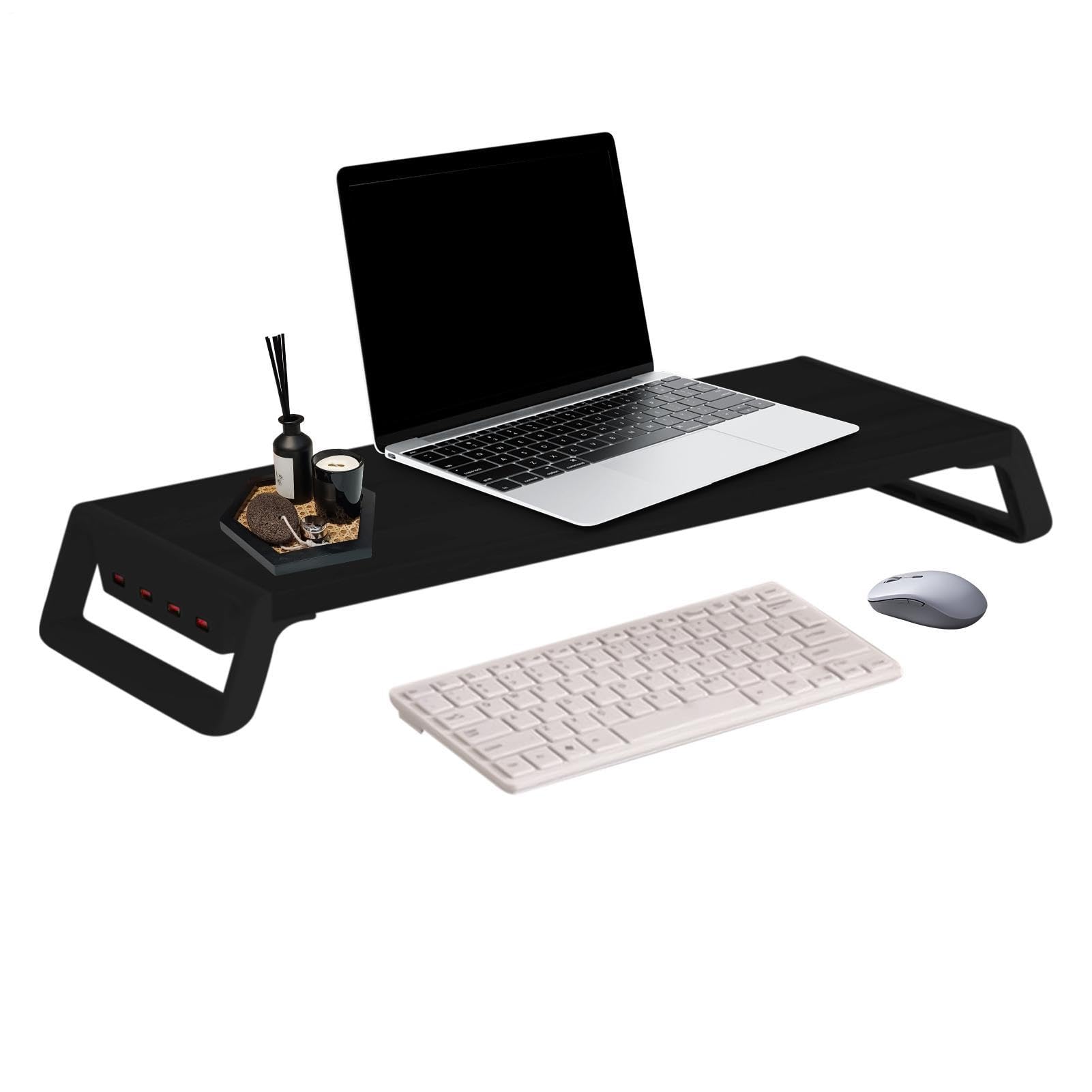 Supporto Rialzato per Monitor Scaffale Organizer da Scrivania da Ufficio | Ripiano Rialzato In Legno Per PC Monitor Ufficio, Scuola, Appartamento, Dormitorio Universitario, Studio, Internet Cafè
