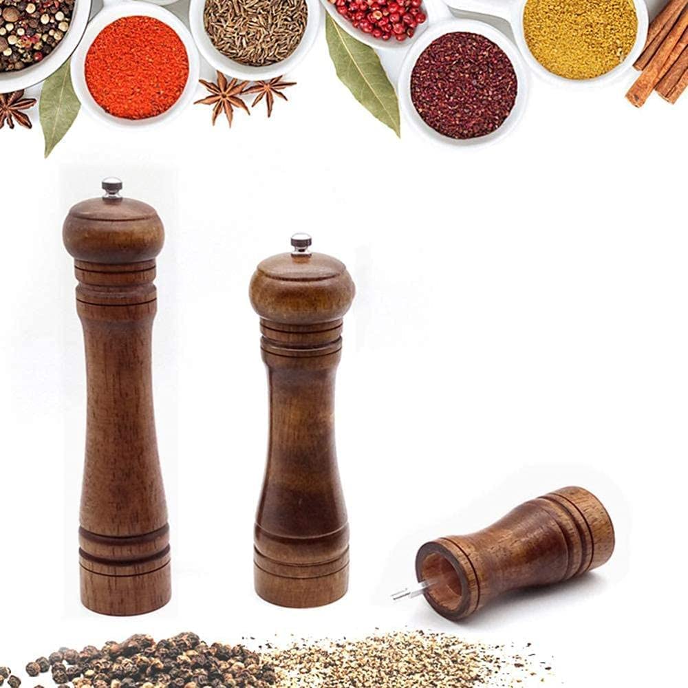 Macina sale e pepe, macina pepe fatto a mano in quercia, tazza in ceramica, pepe, macina pepe nero, macina spezie da cucina, macina pepe, macina pepe, macina sale da 10 pollici, macina sale e pepe (ma