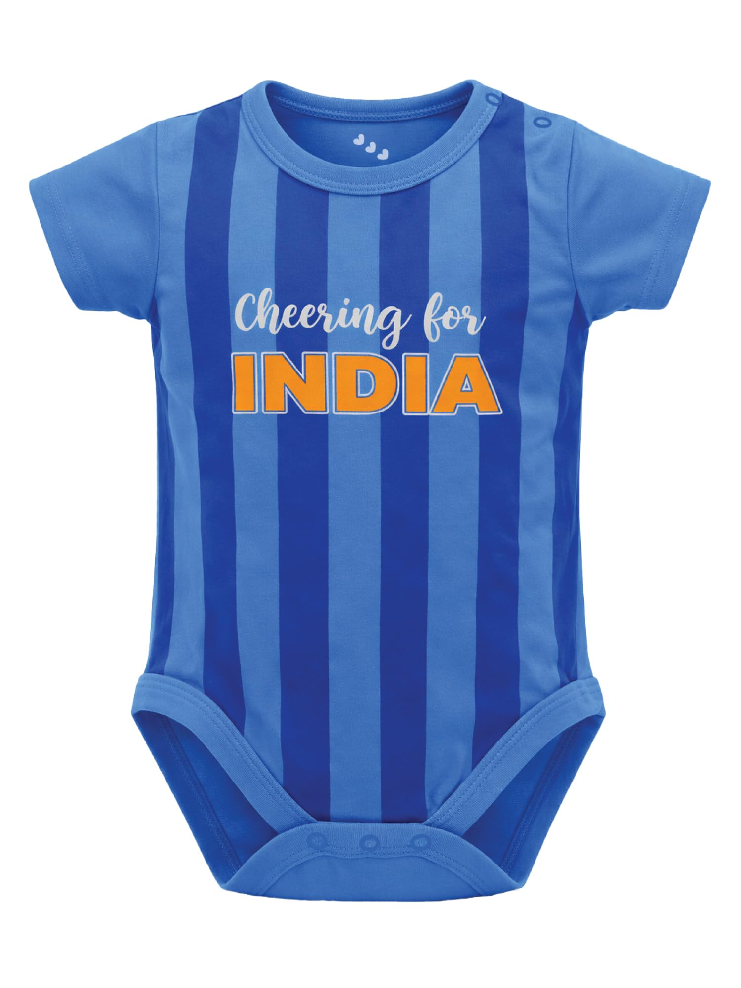 Cheering For Team India Cricket Jersey Romper For New Born Baby Boy Girl | Half Sleeves Bodysuit