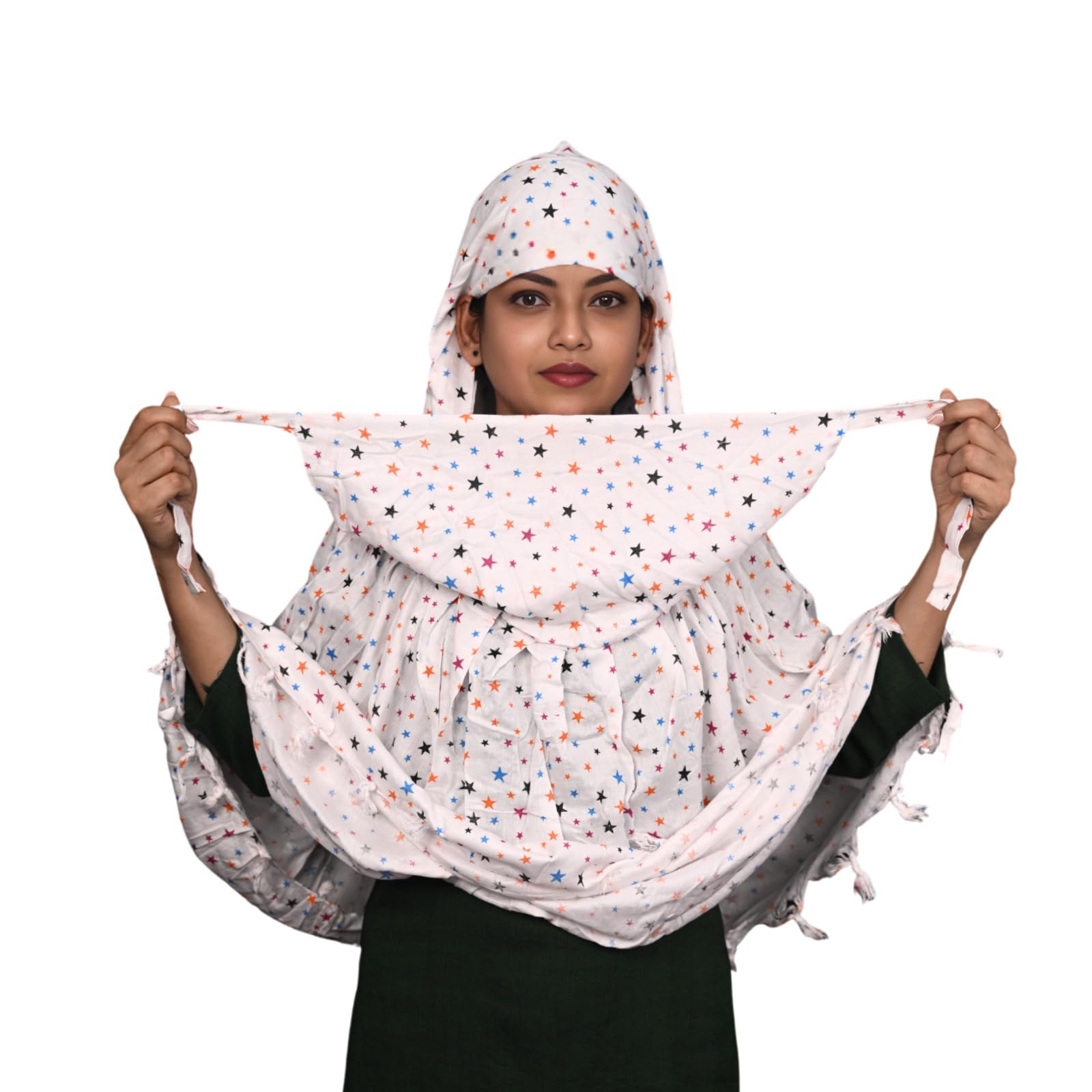 Pure Cotton Innovative Stylish Printed Pattern Fancy Scarf With Sun Protection Cover Face Cotton Mask for Women's and Girls
