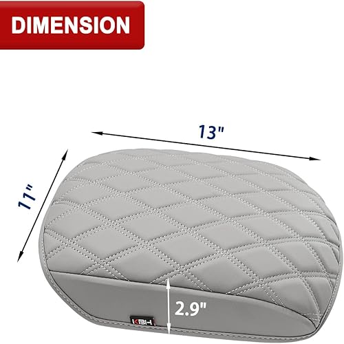Miniatura 5 de KBH Funda para reposabrazos de consola central para Honda Pilot 2009-2015, accesorios interiores de cuero de vinilo, protector de cojín con bolsillo