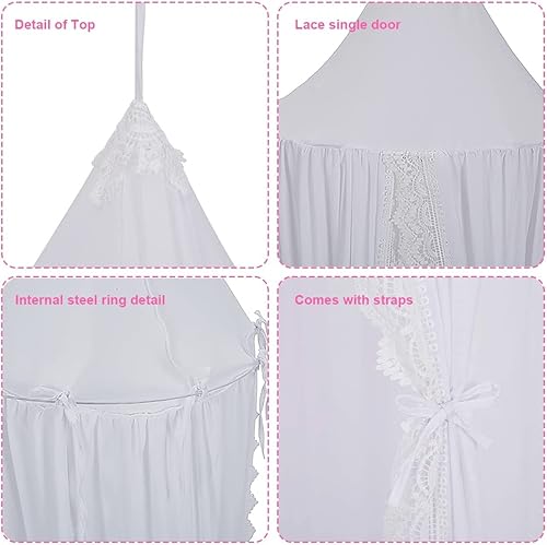 Miniatura 6 de Toldo de cama para niñas y niños, mosquitera colgante para cuna, rincón, castillo, tienda de campaña, cuarto de bebé, decoración de sala de juegos