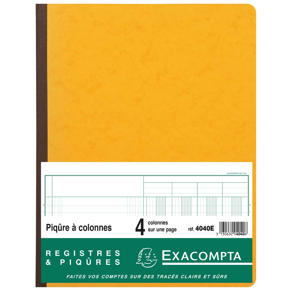 EXACOMPTA Piqûre 32x25cm 4 colonnes sur 1 page 31 lignes 80pages