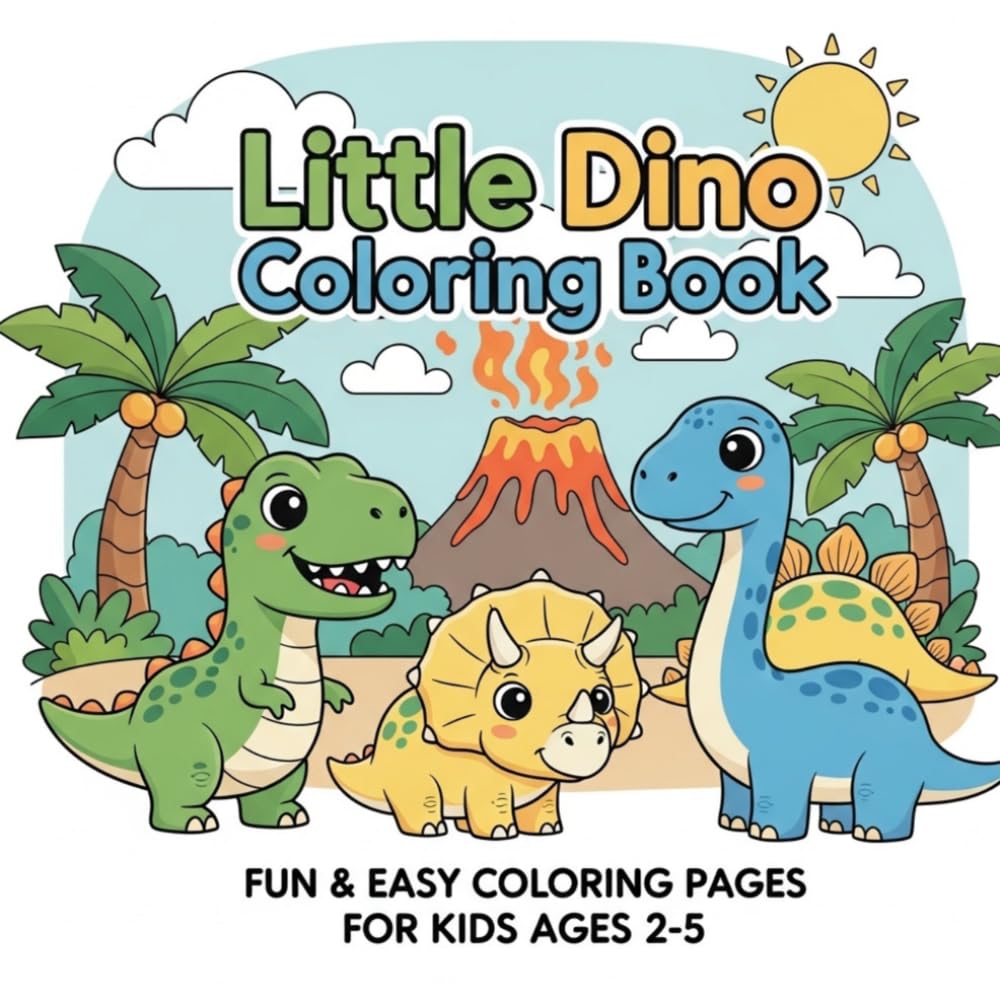 My Little Dino Painting Adventure: Fun & Easy Dinosaur Coloring Book for Little Artists