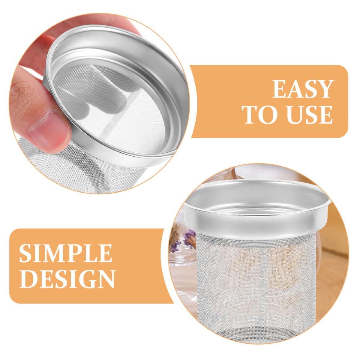 MAGICLULU Teesieb aus Edelstahl für Losen Tee mit Rostfreier Struktur Praktischer Teekannenfilter für Freunde Des Teegenusses Langlebig und Leicht zu Reinigen