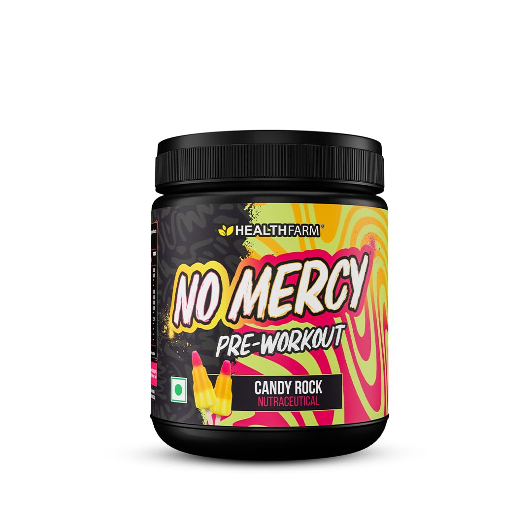 Healthfarm No Mercy Pre Workout for Explosive Energy, Massive Pumps & Laser Focus - Preworkout for Men & Women - Pre Workout Powder with Amino Acids & 200mg Caffeine (Candy Rock) (B0D7C3Q8X2) Amazon Price History, Amazon Price Tracker