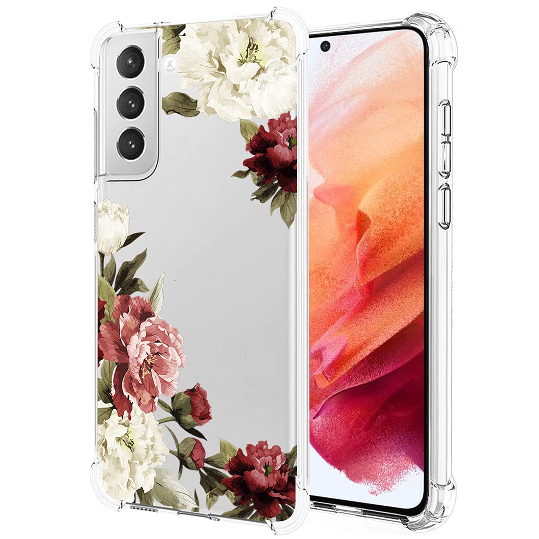 Vavies Case for Galaxy S21 FE, Samsung S21 FE Case for Girls Women, Slim Shockproof Clear Pattern Soft Flexible TPU Back Phone Protective Cover Cases