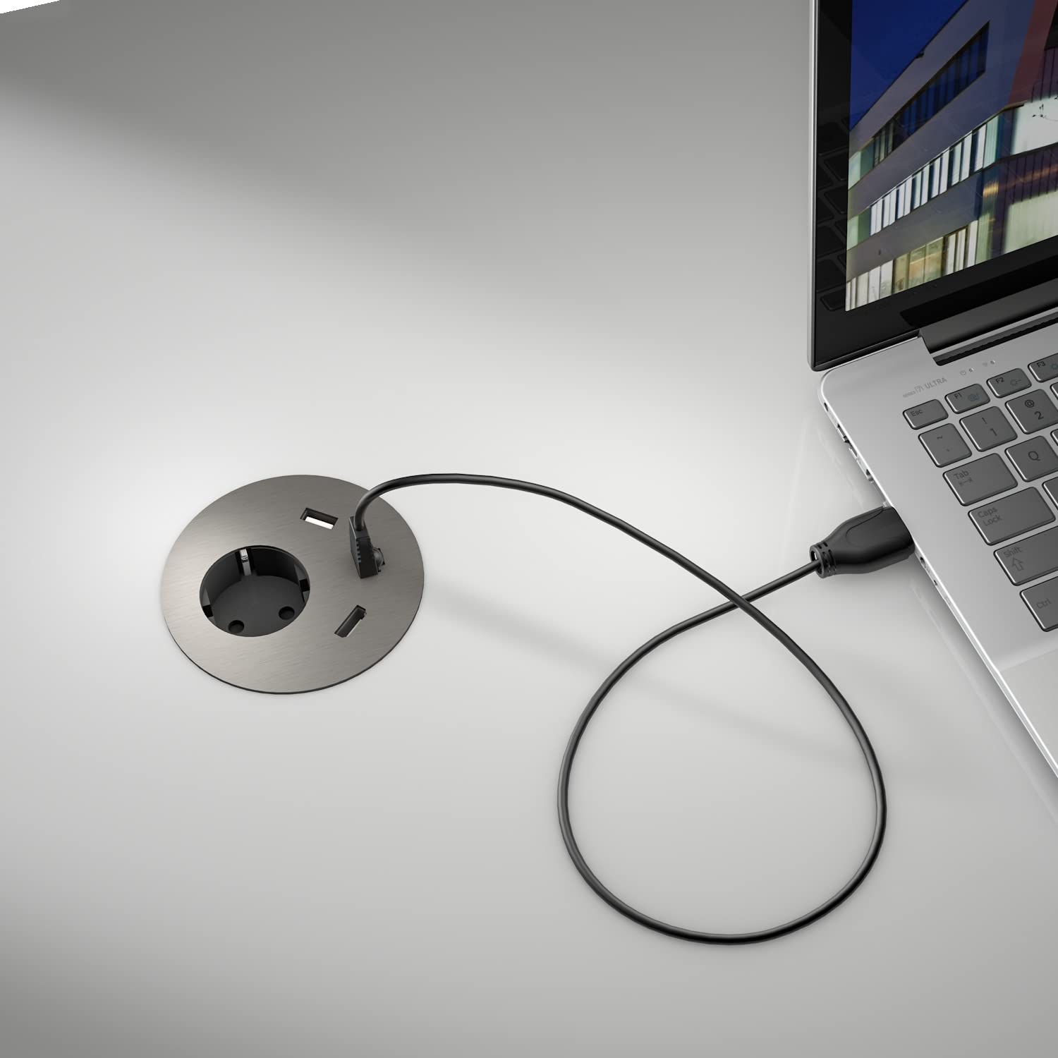 KINDERMANN CablePort table2 - stal nierdzewna