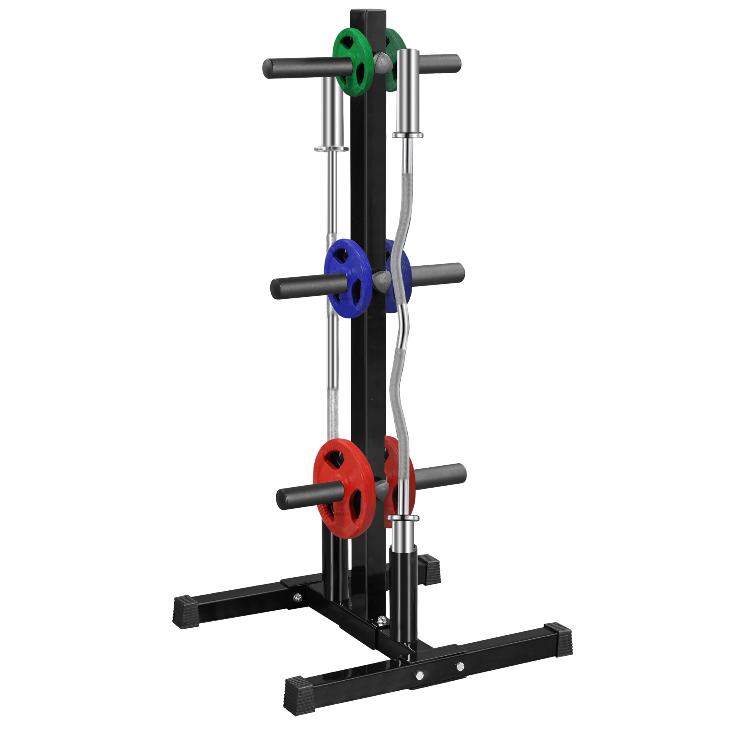 Yaheetech Rastrelliera Pesi Dischi Supporto per Manubri Piastre per Pesi Portata 400 kg Albero Rastrelliera Olimpica Allenamento in Metallo per Fitness da Palestra Uso Domestico