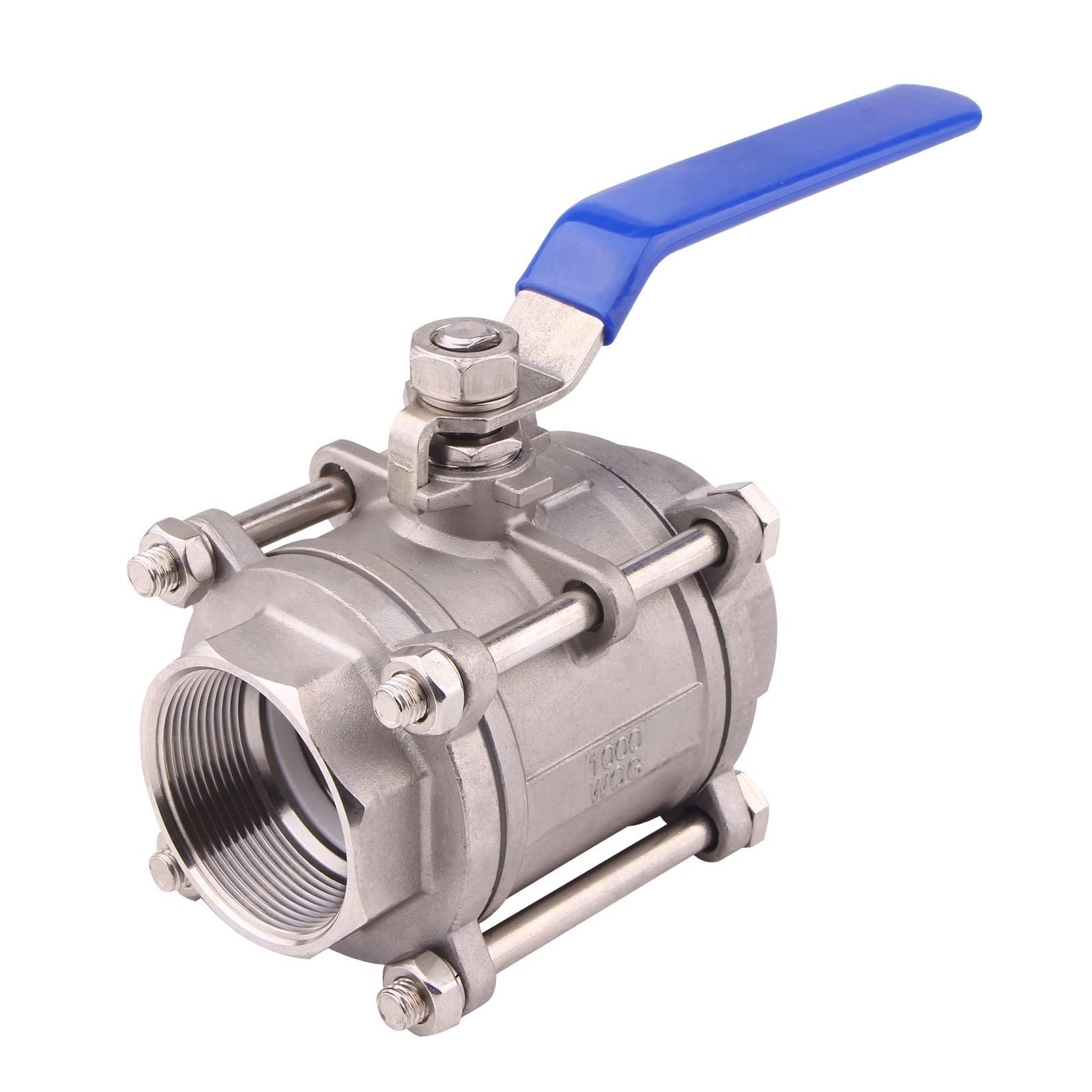Kxiwlufv Ss316 2.5" Stainless Steel Bsp Thread Three-Piece Ball Valve Dn65 High Temperature