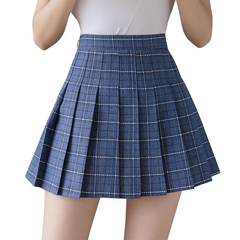 Women's Elastic Waist Wool Pleated Skirt High Waisted Slim3
