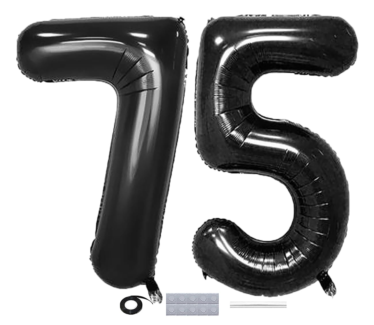 40 Inch Gold Number 75 Balloons - Jumbo Foil Balloons For 75th Birthday & Anniversary Parties